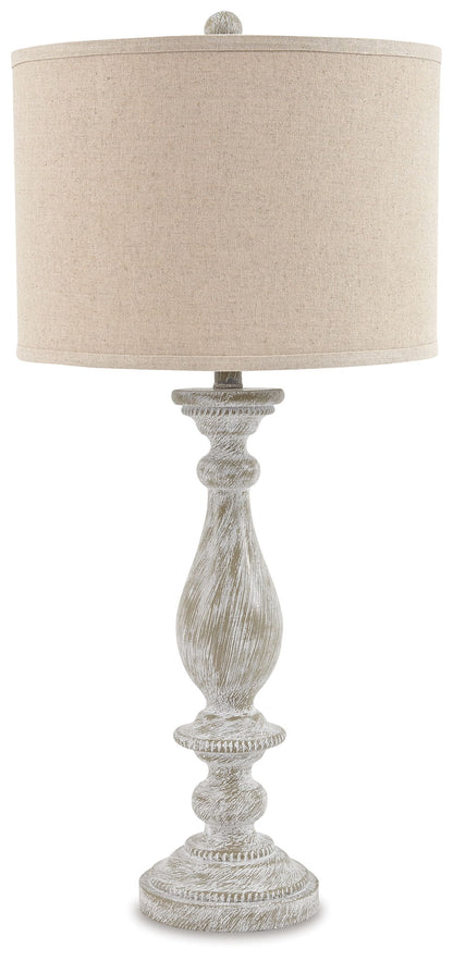 Bernadate - Poly Table Lamp (Set of 2) - Whitewash by Ashley – view 3