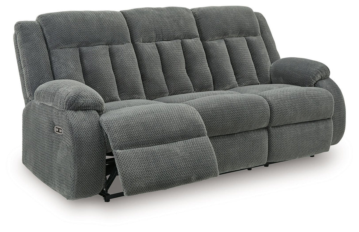 Observation - Reclining Power Sofa With Drop Down Table - Steel by Ashley – view 2