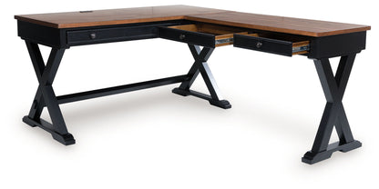 Wildenauer - Home Office Desk And Return - Brown / Black by Ashley – view 2