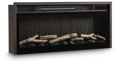 Entertainment Accessories - Fireplace Insert With Faux Birch Log Set - Black by Ashley – Fireplace Inserts