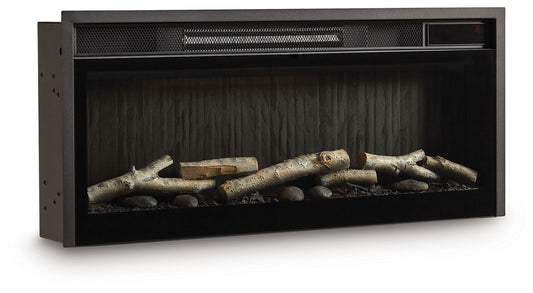 Entertainment Accessories - Fireplace Insert With Faux Birch Log Set - Black by Ashley – Fireplace Inserts