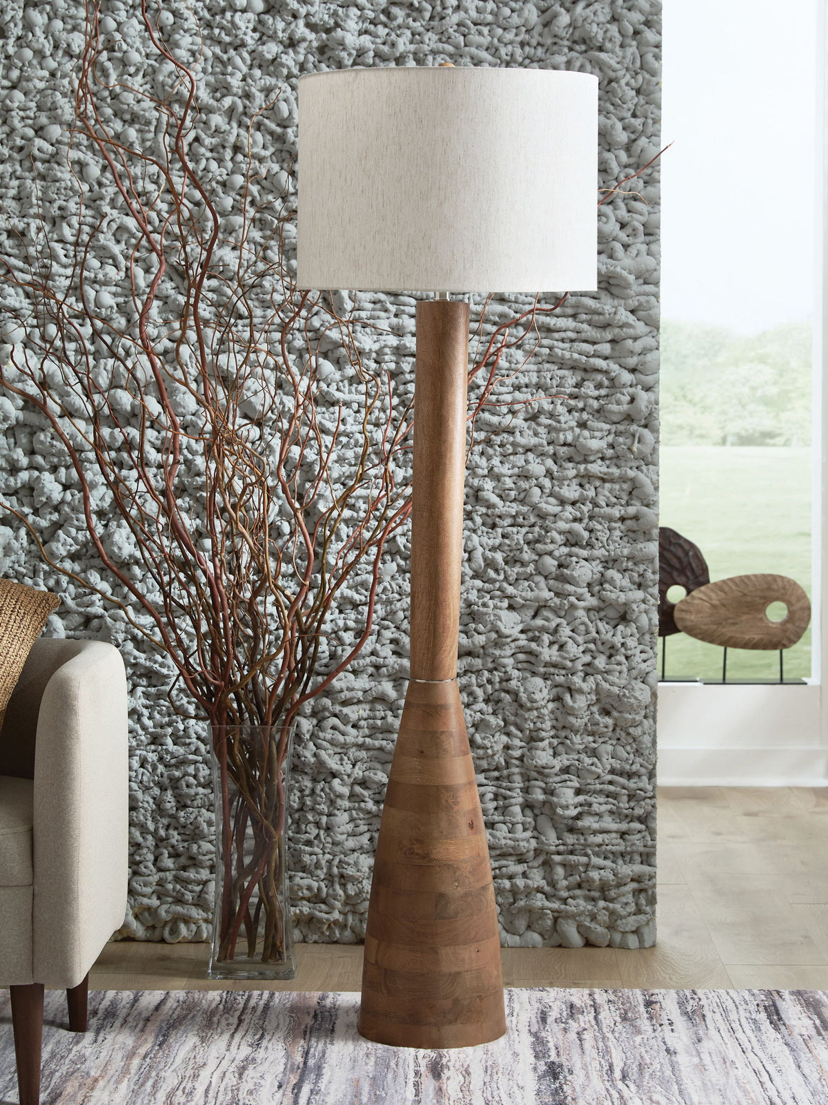 Ailsa - Wood Floor Lamp - Natural Brown by Ashley – view 3