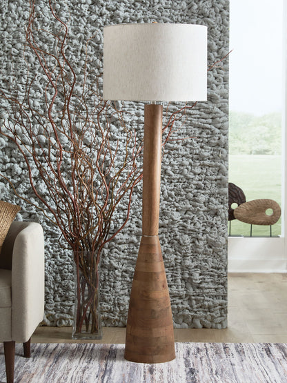 Ailsa - Wood Floor Lamp - Natural Brown by Ashley – view 3
