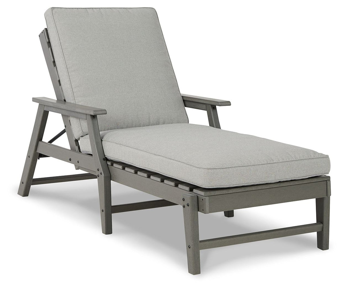 Visola - Chaise Lounge with Cushion - Gray by Ashley – Lounge Chairs