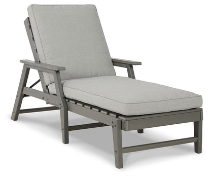 Visola - Chaise Lounge with Cushion - Gray by Ashley – Lounge Chairs