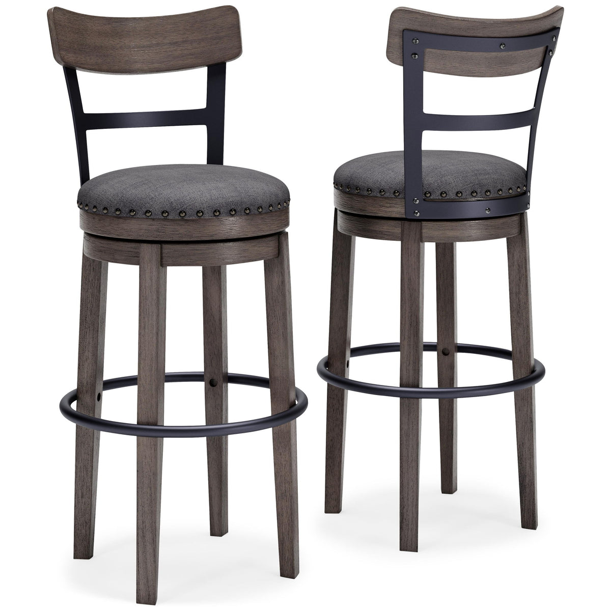 Caitbrook - Tall UPH Swivel Barstool - Gray by Ashley – view 2