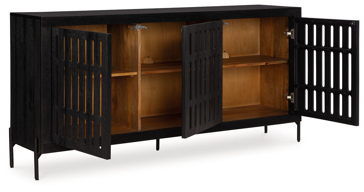Vallisburg - Accent Cabinet - Black / Natural by Ashley – view 4