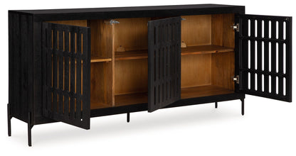 Vallisburg - Accent Cabinet - Black / Natural by Ashley – view 4
