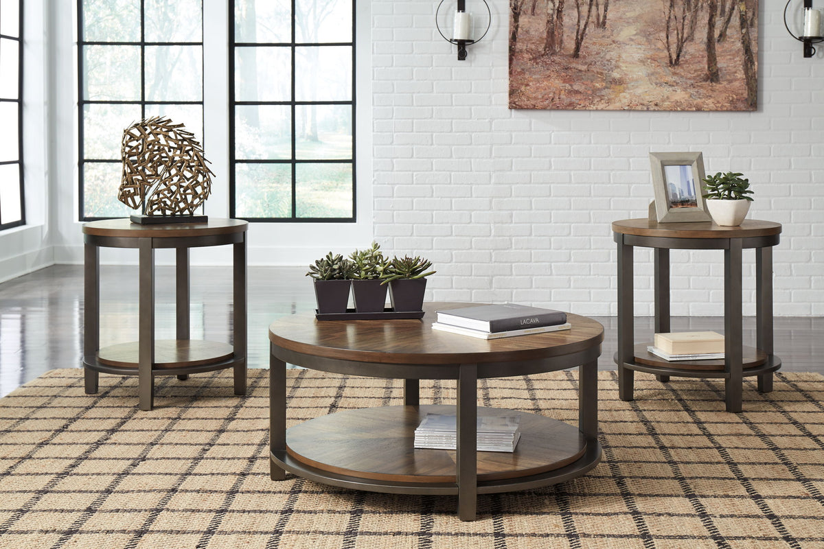 Roybeck - Occasional Table Set (Set of 3) - Light Brown / Bronze by Ashley – view 2