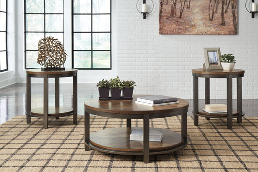 Roybeck - Occasional Table Set (Set of 3) - Light Brown / Bronze by Ashley – view 2