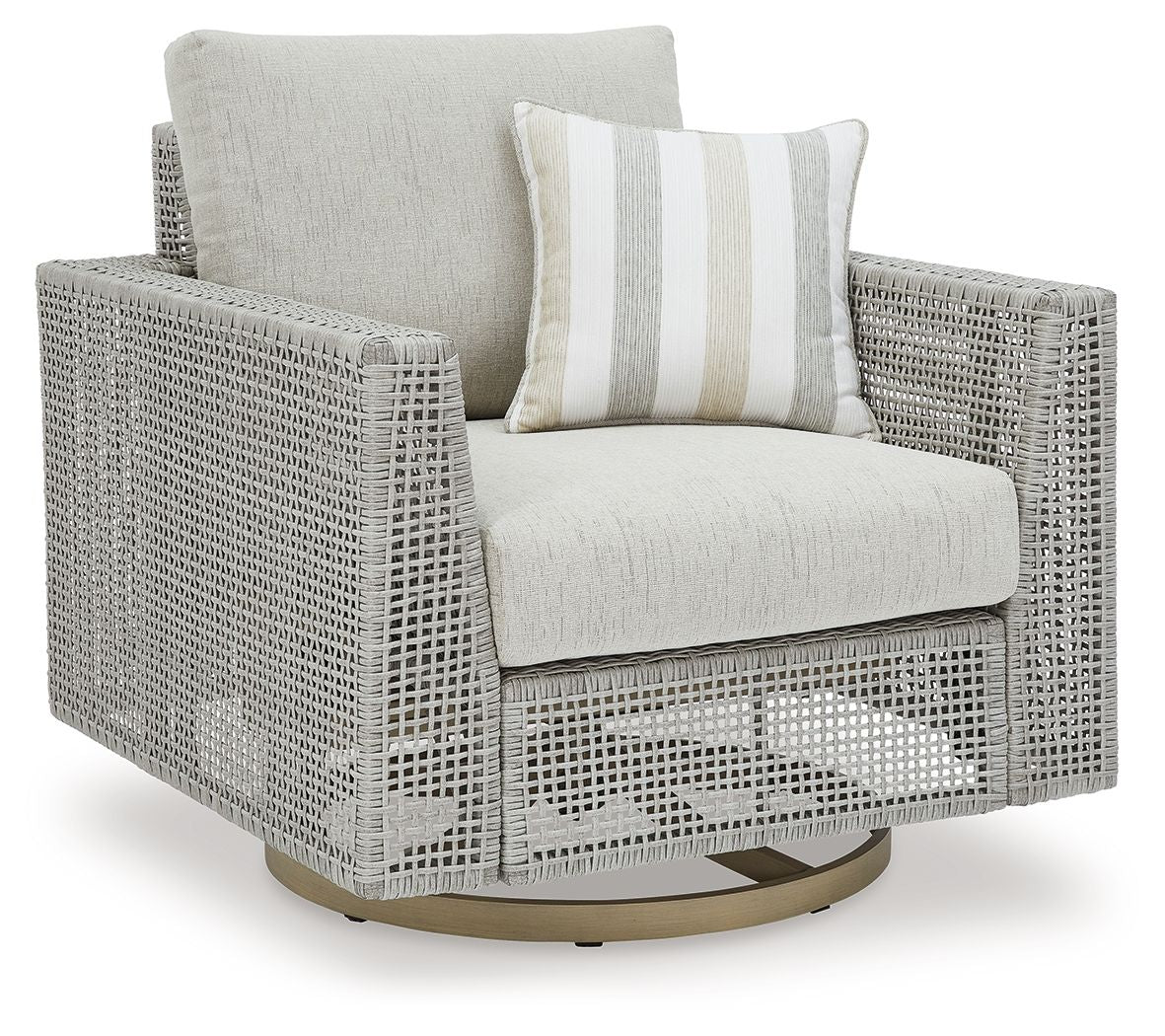 Seton Creek - Swivel Lounge With Cushion - Gray by Ashley – Swivel Chairs