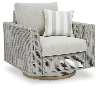 Seton Creek - Swivel Lounge With Cushion - Gray by Ashley – Swivel Chairs