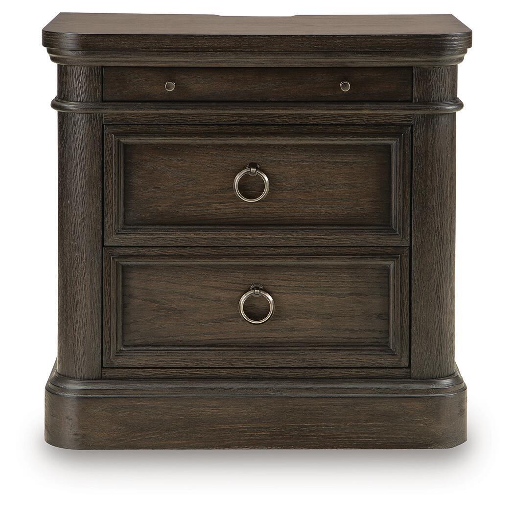 Wickenger - Two Drawer Night Stand - Dark Brown by Ashley – view 2