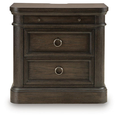 Wickenger - Two Drawer Night Stand - Dark Brown by Ashley – view 2