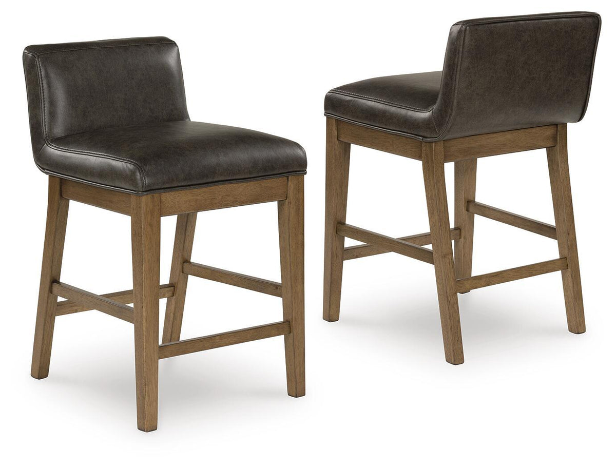 Cabalynn - Upholstered Barstool (Set of 2) - Two-tone Brown by Ashley – view 2
