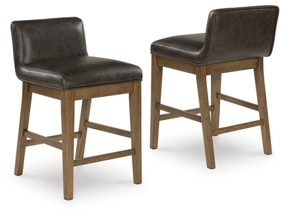 Cabalynn - Upholstered Barstool (Set of 2) - Two-tone Brown by Ashley – view 2
