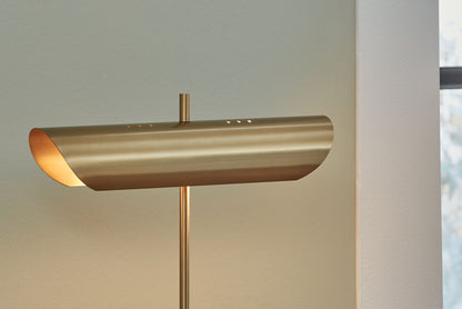Rowleigh - Marble Desk Lamp - Gold Finish / White by Ashley – view 2