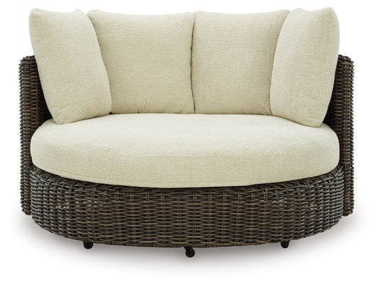 Kimora - Swivel Lounge Chair With Cushion - Beige / Dark Brown by Ashley – view 2