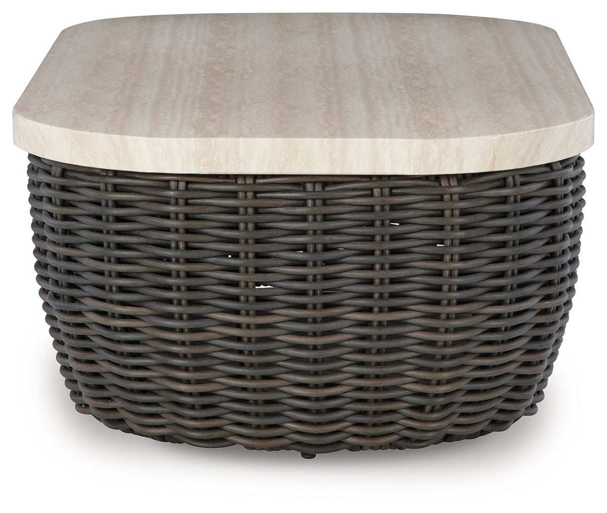 Kimora - Rectangular Cocktail Table - Beige / Dark Brown by Ashley – view 2