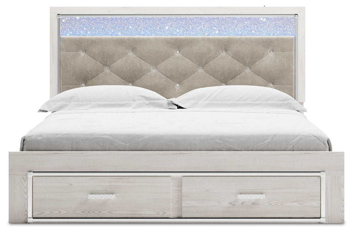 Altyra - King Upholstered Storage Bed - White by Ashley – view 2