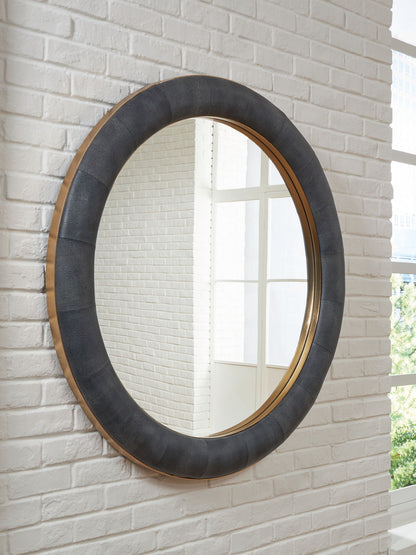 Corinsworth - Accent Mirror - Charcoal / Brass Finish by Ashley – view 2