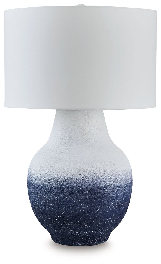 Dashland - Metal Table Lamp - White / Navy by Ashley – Table Lamps