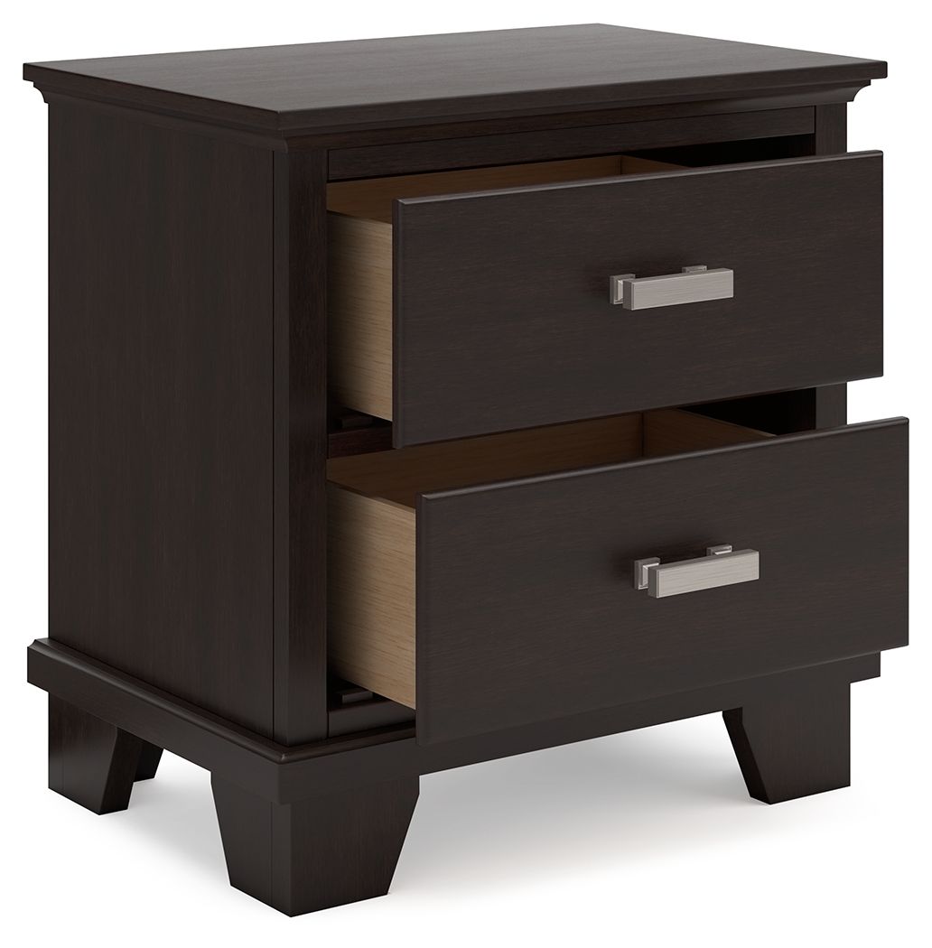 Covetown - Two Drawer Night Stand - Dark Brown by Ashley – view 3