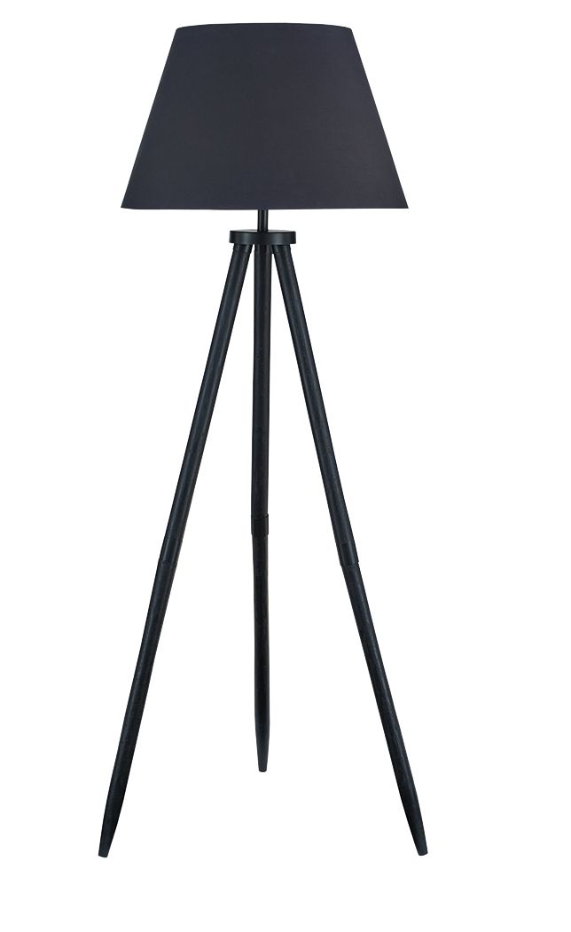 Orhan - Wood Floor Lamp - Black by Ashley – Floor Lamps