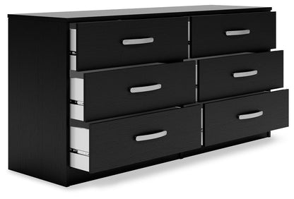 Finch - Six Drawer Dresser - Black by Ashley – view 3