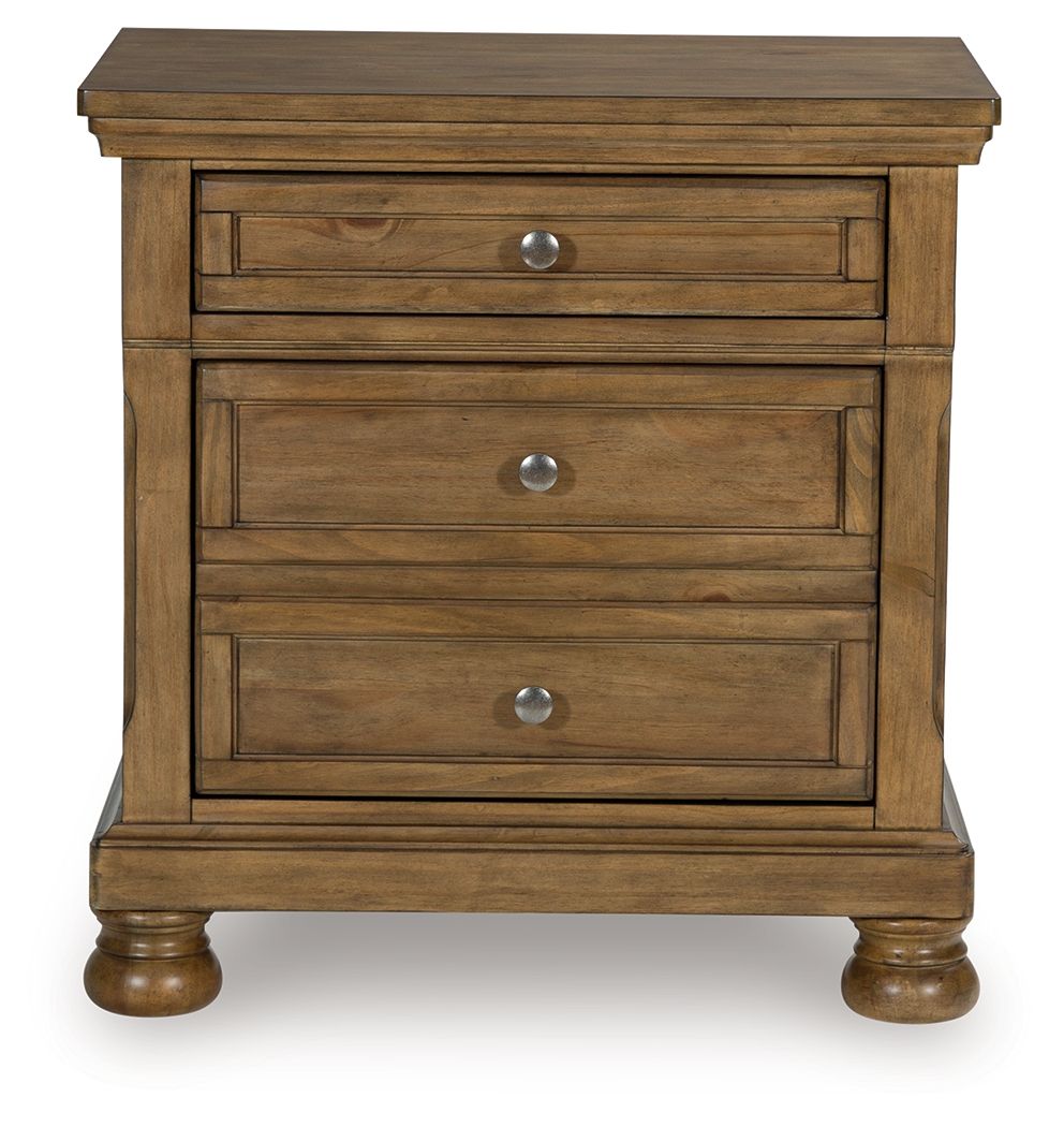 Feddinger - Two Drawer Night Stand - Medium Brown by Ashley – view 4