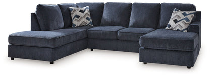 Albar Place - 3 Pc. - 2-Piece Sectional With Raf Sofa Chaise, Ottoman - Cobalt by Ashley – view 3