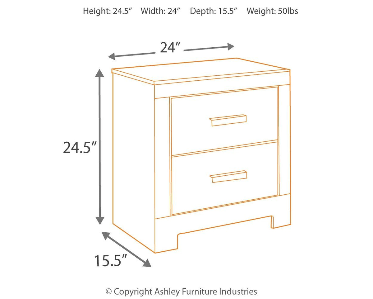 Culverbach - Two Drawer Night Stand - Gray by Ashley – view 3