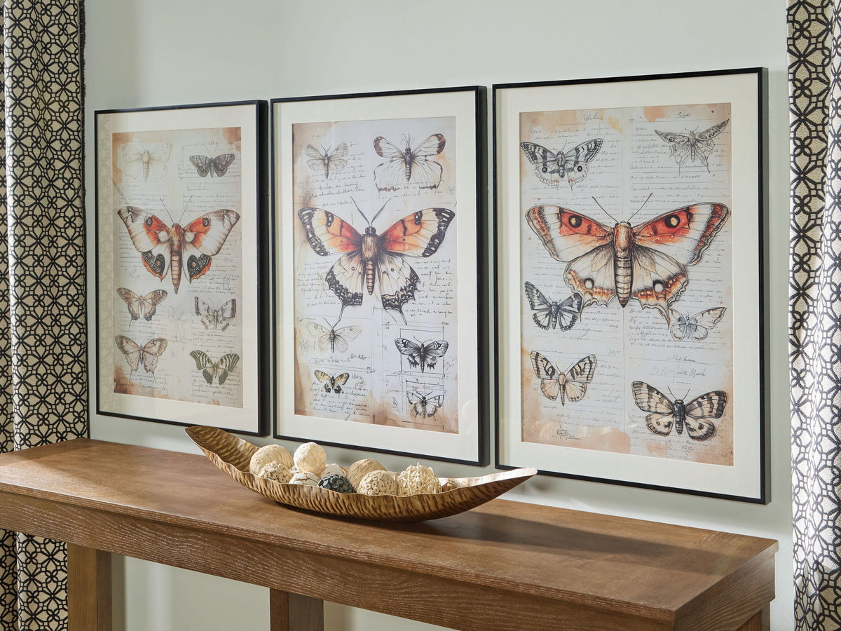 Jossletts - Wall Art Set (Set of 3) - Orange / Black / Ivory by Ashley – view 2