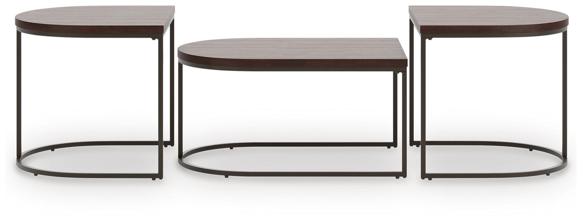 Vanmore - Occasional Table Set (Set of 3) - Dark Brown by Ashley – view 2