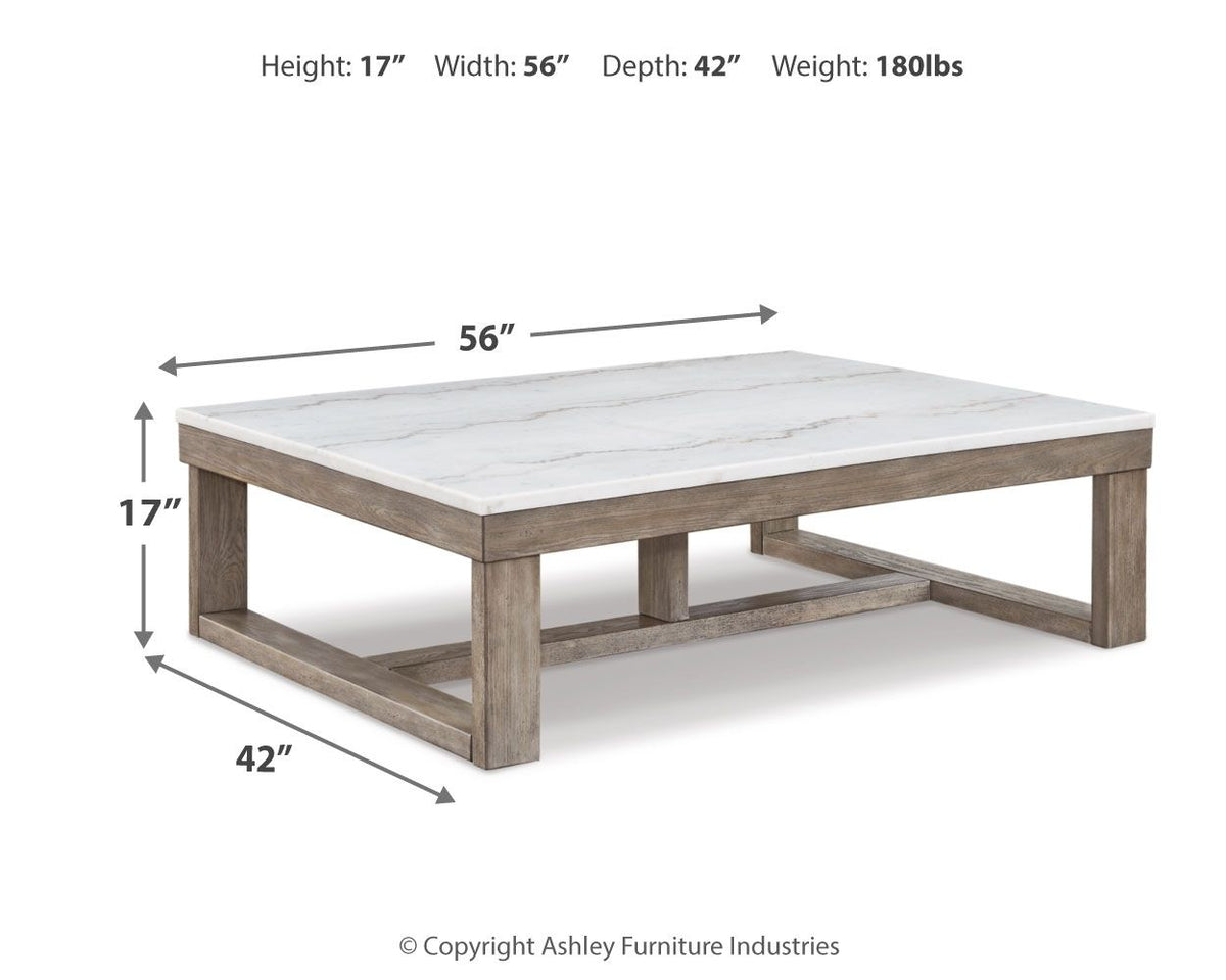Loyaska - Rectangular Cocktail Table - Brown / Ivory by Ashley – view 3