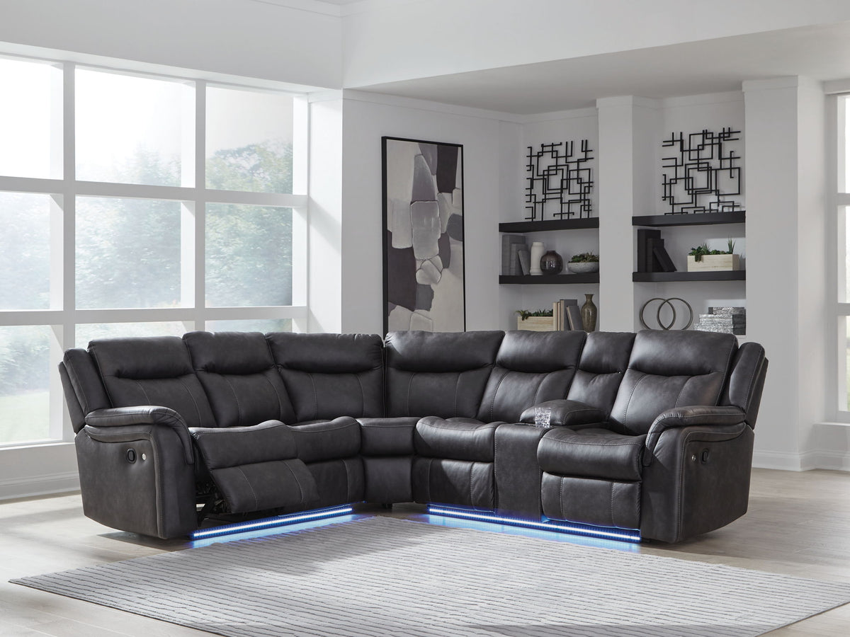 Sultan Meadow - 2-Piece Reclining Sectional - Carbon by Ashley – view 3