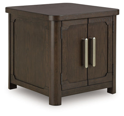 Breckington - Rectangular 2-door End Table - Dark Brown by Ashley – End Tables