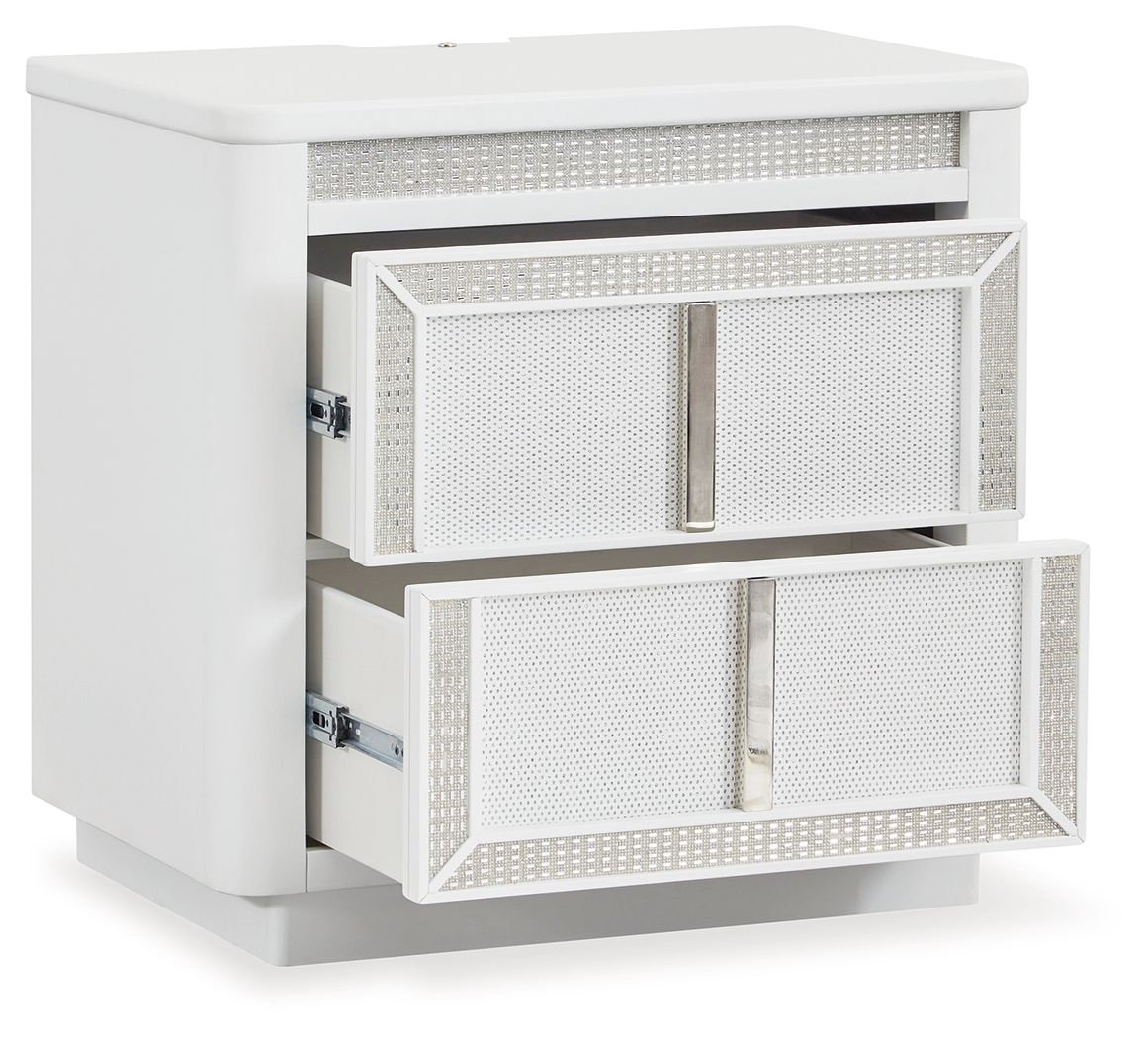 Chalanna - Two Drawer Night Stand - White by Ashley – view 3