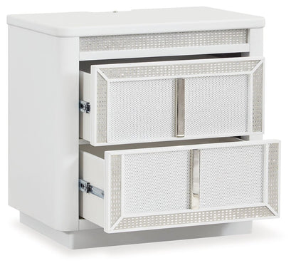 Chalanna - Two Drawer Night Stand - White by Ashley – view 3