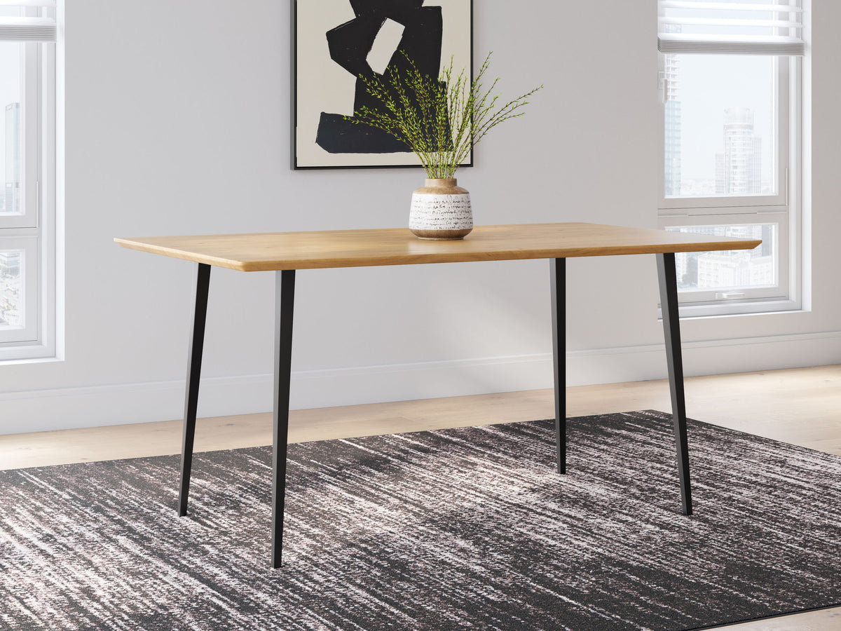 Gretlynn - Rectangular Dining Room Table - Black / Natural by Ashley – view 4