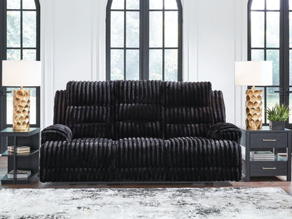 Rhine Falls - Reclining Power Sofa With Drop Down Table - Onyx by Ashley – view 3