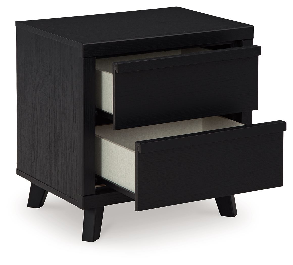 Danziar - Two Drawer Night Stand - Black by Ashley – view 2