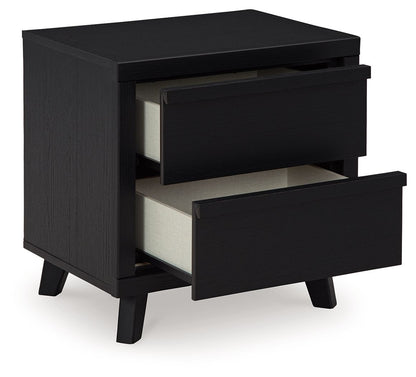 Danziar - Two Drawer Night Stand - Black by Ashley – view 2