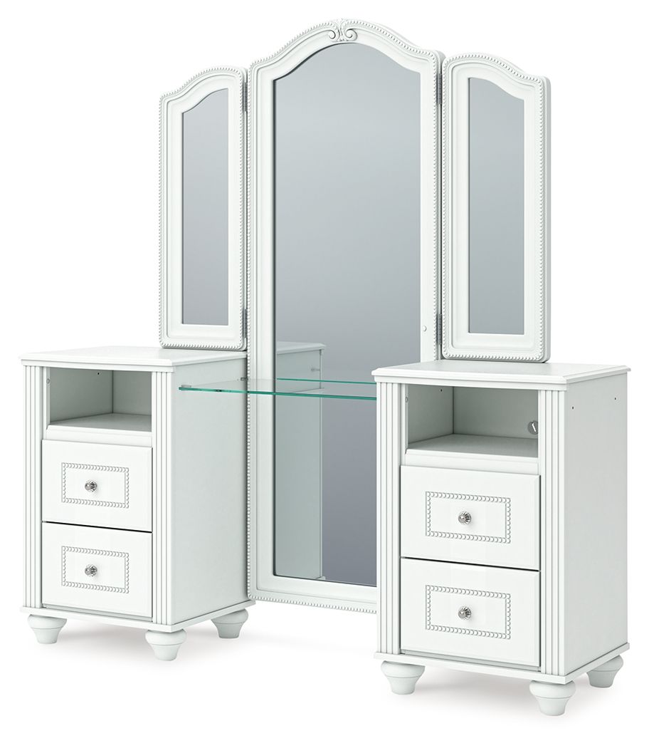 Kozlani - Vanity With Mirror - White by Ashley – view 2