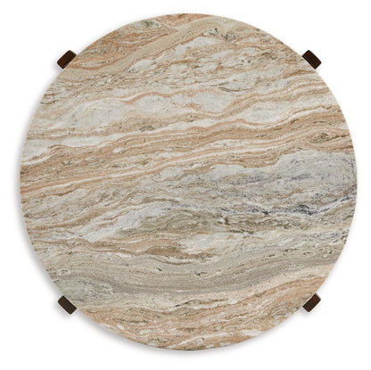 Tanidore - Round Cocktail Table - Warm Brown by Ashley – view 2