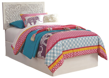 Paxberry - Twin Panel Headboard with Bolt on Bed Frame - Whitewash by Ashley – Panel Beds