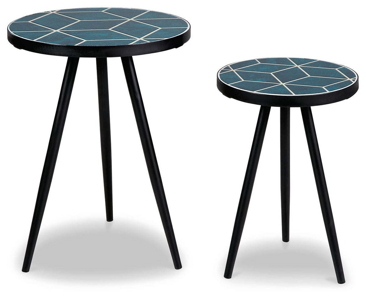 Clairbelle - Accent Table (Set of 2) - Teal by Ashley – view 2
