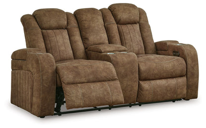 Wolfridge - Power Reclining Loveseat With Console /Adj Hdrst - Brindle by Ashley – view 2
