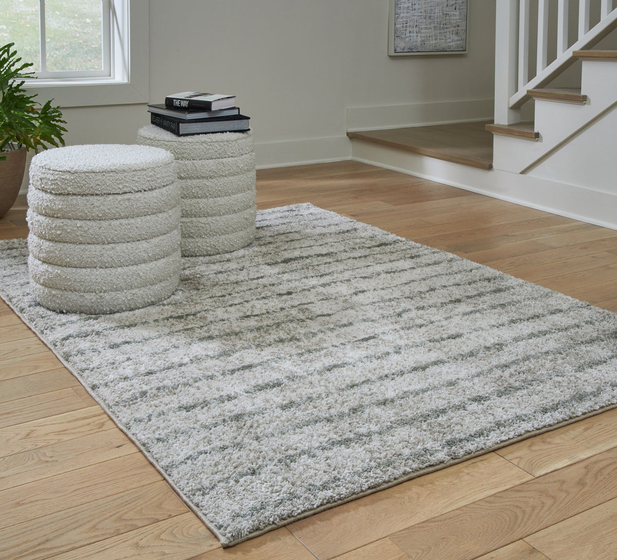 Laddway - 5' x 7' Rug - Cream / Green by Ashley – view 2