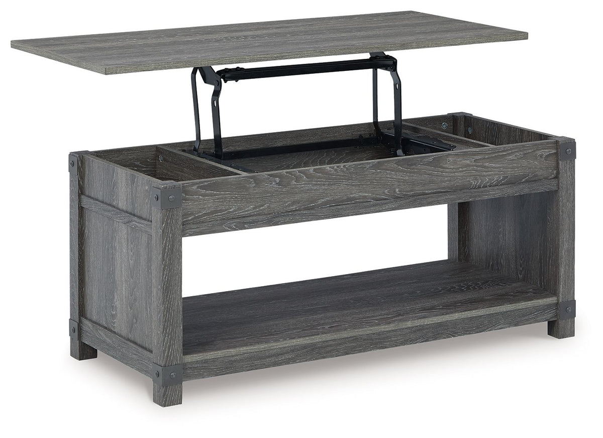 Freedan - Rect Lift Top Cocktail Table - Grayish Brown by Ashley – view 3